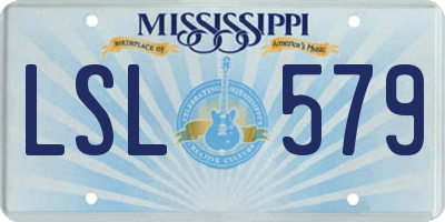MS license plate LSL579