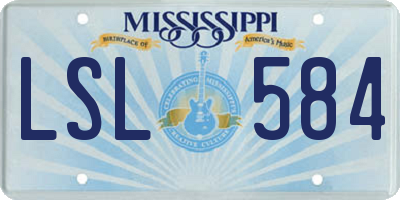 MS license plate LSL584