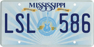 MS license plate LSL586