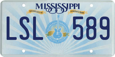 MS license plate LSL589