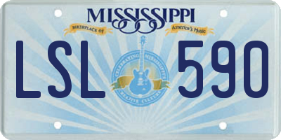 MS license plate LSL590