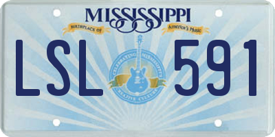 MS license plate LSL591