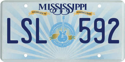 MS license plate LSL592