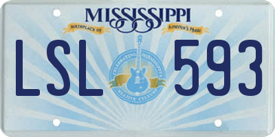 MS license plate LSL593