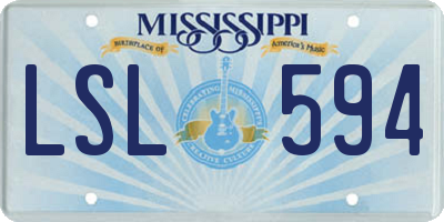 MS license plate LSL594