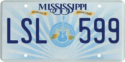MS license plate LSL599