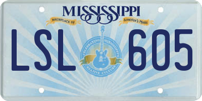 MS license plate LSL605