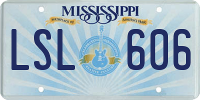 MS license plate LSL606