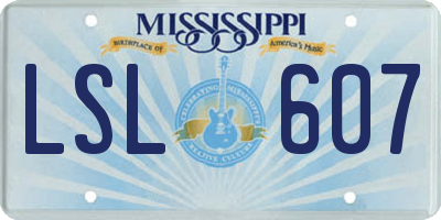 MS license plate LSL607