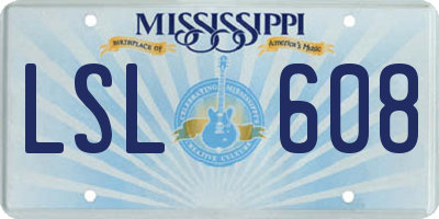 MS license plate LSL608