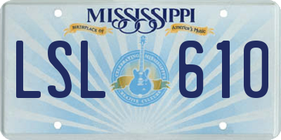 MS license plate LSL610