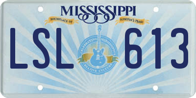 MS license plate LSL613