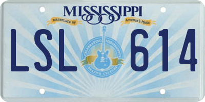 MS license plate LSL614