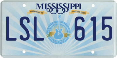 MS license plate LSL615