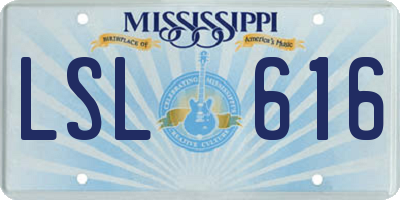 MS license plate LSL616