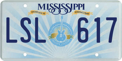 MS license plate LSL617