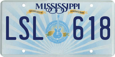 MS license plate LSL618