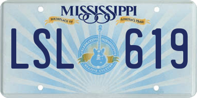 MS license plate LSL619