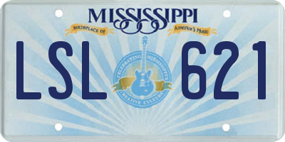 MS license plate LSL621