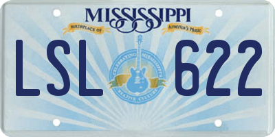MS license plate LSL622