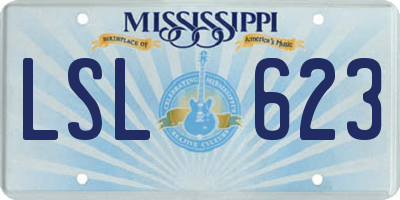 MS license plate LSL623