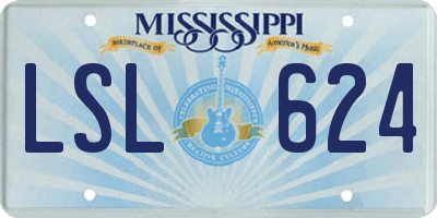 MS license plate LSL624