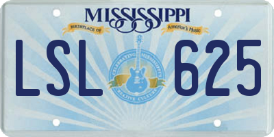 MS license plate LSL625