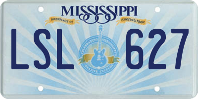 MS license plate LSL627