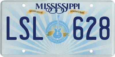 MS license plate LSL628