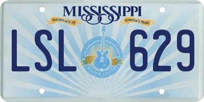 MS license plate LSL629