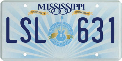 MS license plate LSL631