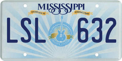 MS license plate LSL632