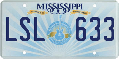 MS license plate LSL633