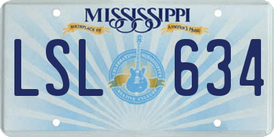 MS license plate LSL634