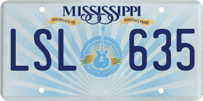 MS license plate LSL635