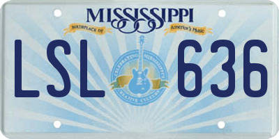 MS license plate LSL636
