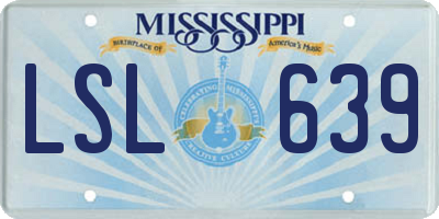 MS license plate LSL639