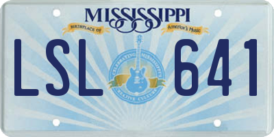 MS license plate LSL641