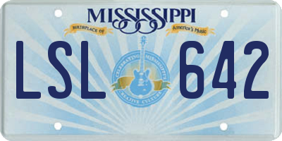 MS license plate LSL642