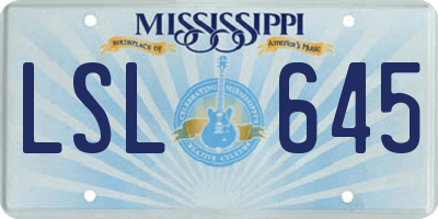MS license plate LSL645