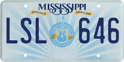 MS license plate LSL646
