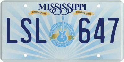 MS license plate LSL647