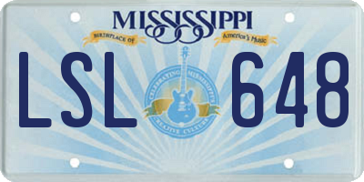 MS license plate LSL648