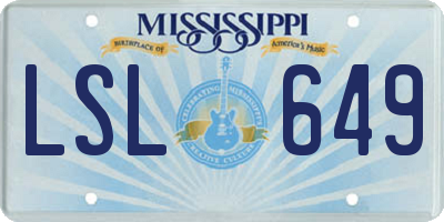 MS license plate LSL649