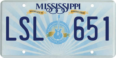 MS license plate LSL651