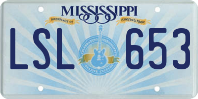 MS license plate LSL653