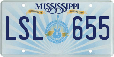 MS license plate LSL655