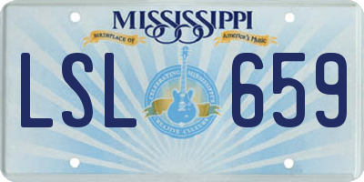 MS license plate LSL659