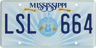 MS license plate LSL664