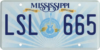 MS license plate LSL665